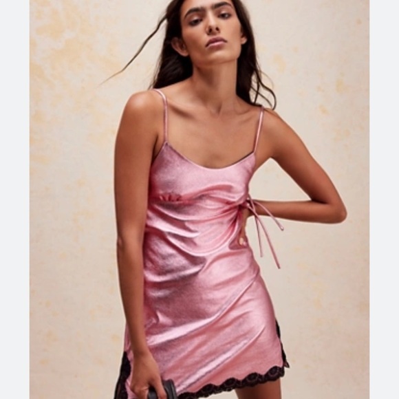 Anna Sui Dresses & Skirts - - Free people Anna Sui metallic leather mini dress new with tags size 2